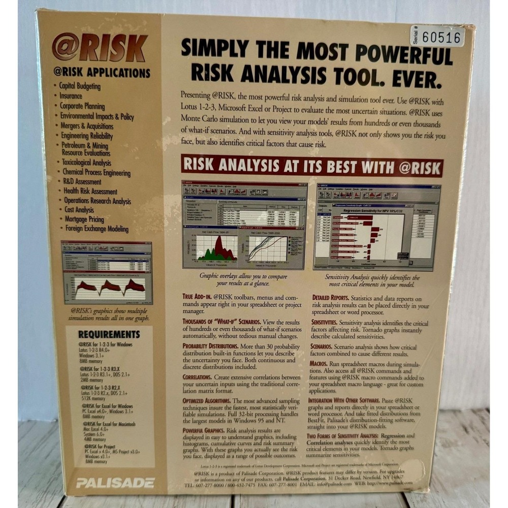 @RISK Advanced Risk Analysis Spreadsheets Software Palisade - Picture 2 of 5